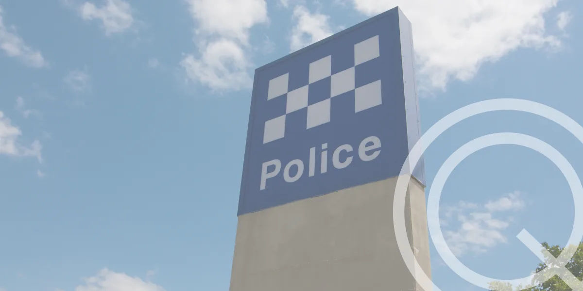 Image of blue and white australian police sign